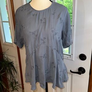 Lucky Brand Floral Embroidered Blouse